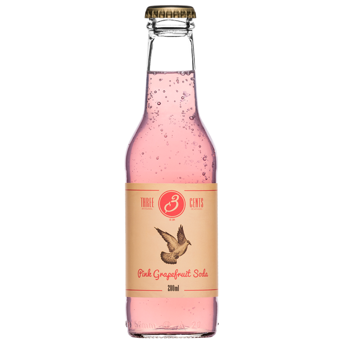 2 stk Three Cents Pink Grapefruit Soda 0,2l