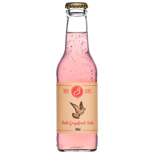 2 stk Three Cents Pink Grapefruit Soda 0,2l