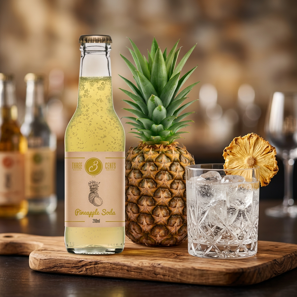 Three Cents Pinapple Soda 0,2l, selges i 2 stk